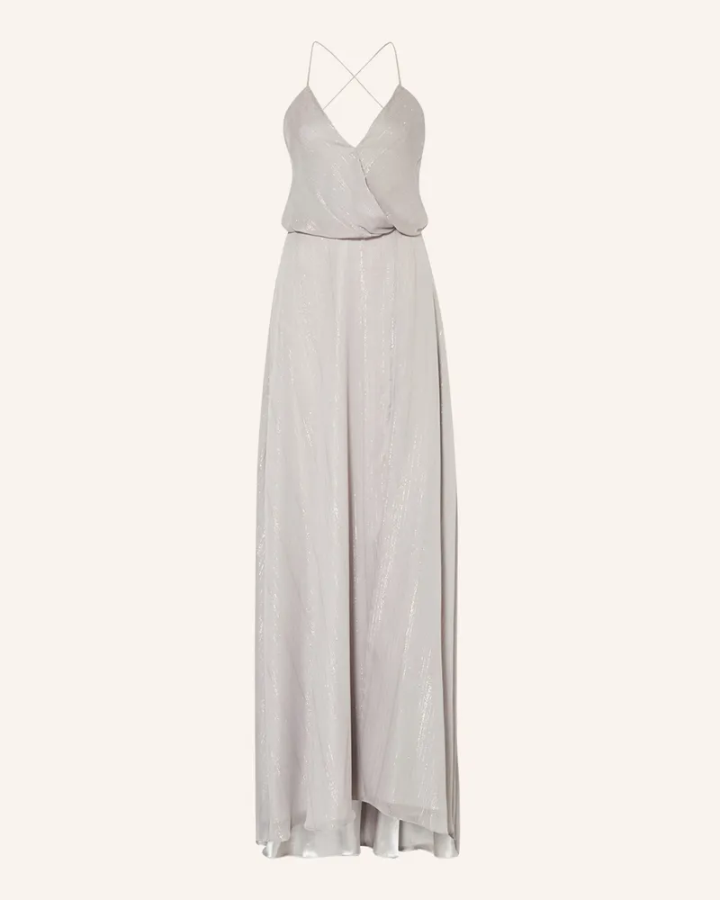 Unique Abendkleid mit Glitzergarn Hellgrau