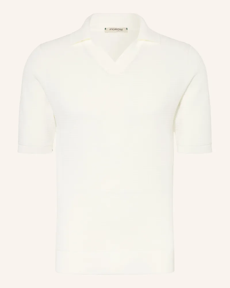 FIORONI Strick-Poloshirt weiss Creme