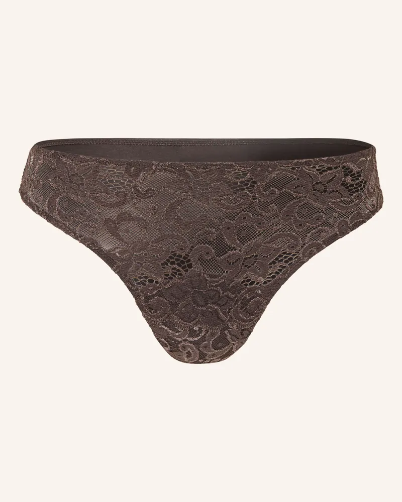 Hanro Slip Moments braun Dunkelbraun