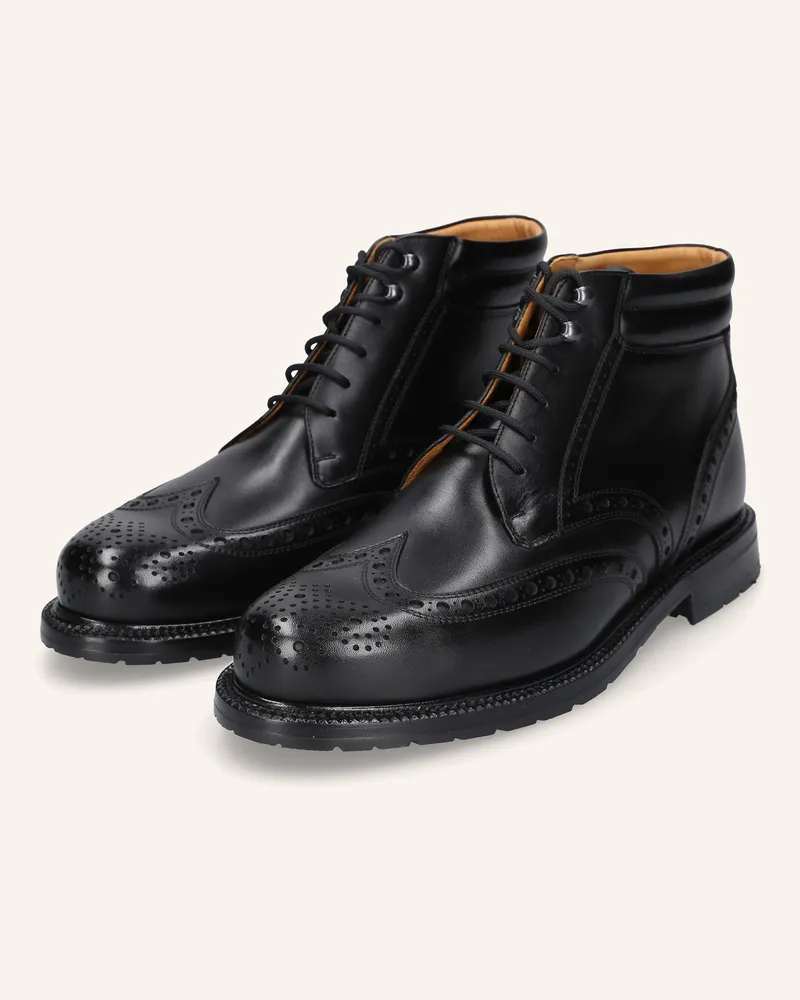Heinrich Dinkelacker Schnürboots BUDA FULL BROGUE BC Schwarz