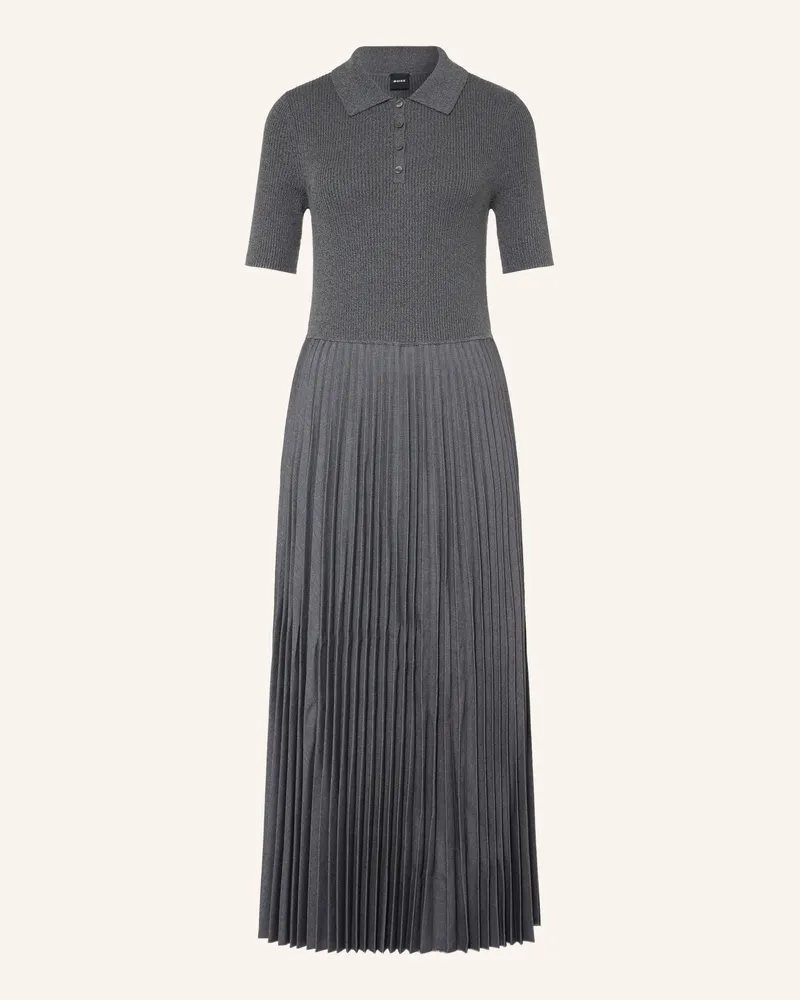 HUGO BOSS Strickkleid Feryalana Im Materialmix grau Grau
