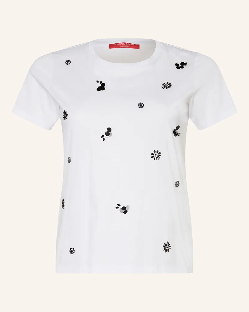 Marina Rinaldi T-Shirt ALISSO mit Pailletten und Schmucksteinen Weiss