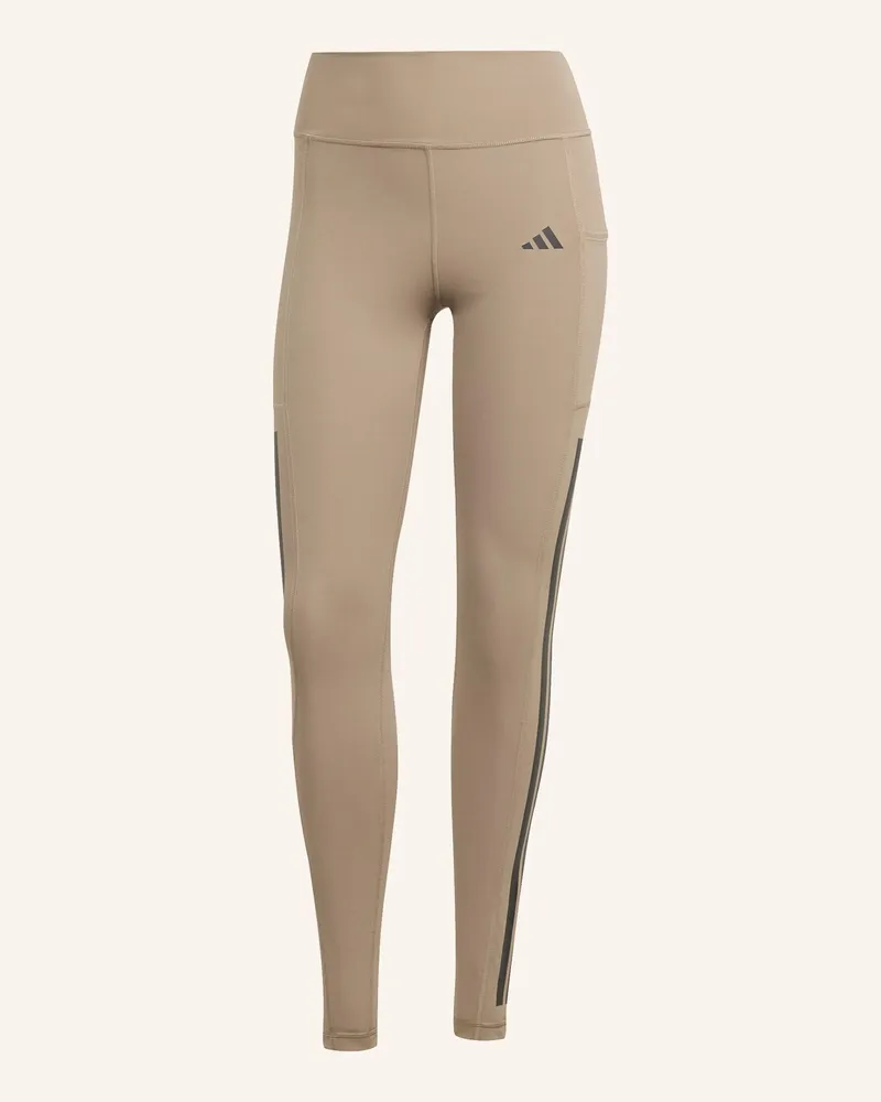 adidas OPTIME 3-STREIFEN FULL-LENGTH LEGGINGS Braun