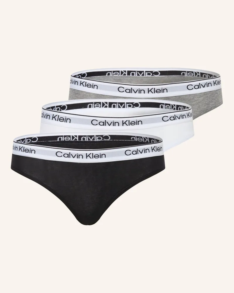 Calvin Klein 3er-Pack Slips Icon Cotton Stretch grau Grau