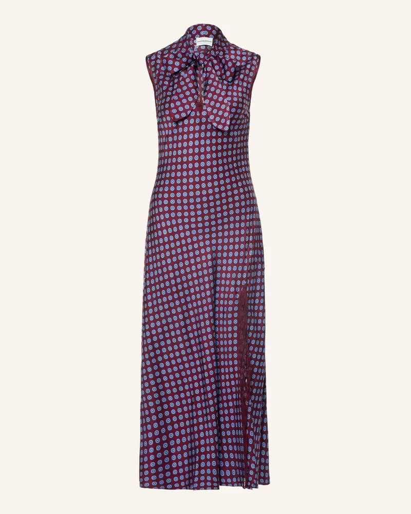 Claudie Pierlot Schluppenkleid Aus Satin Mit Spitze rot Dunkelrot