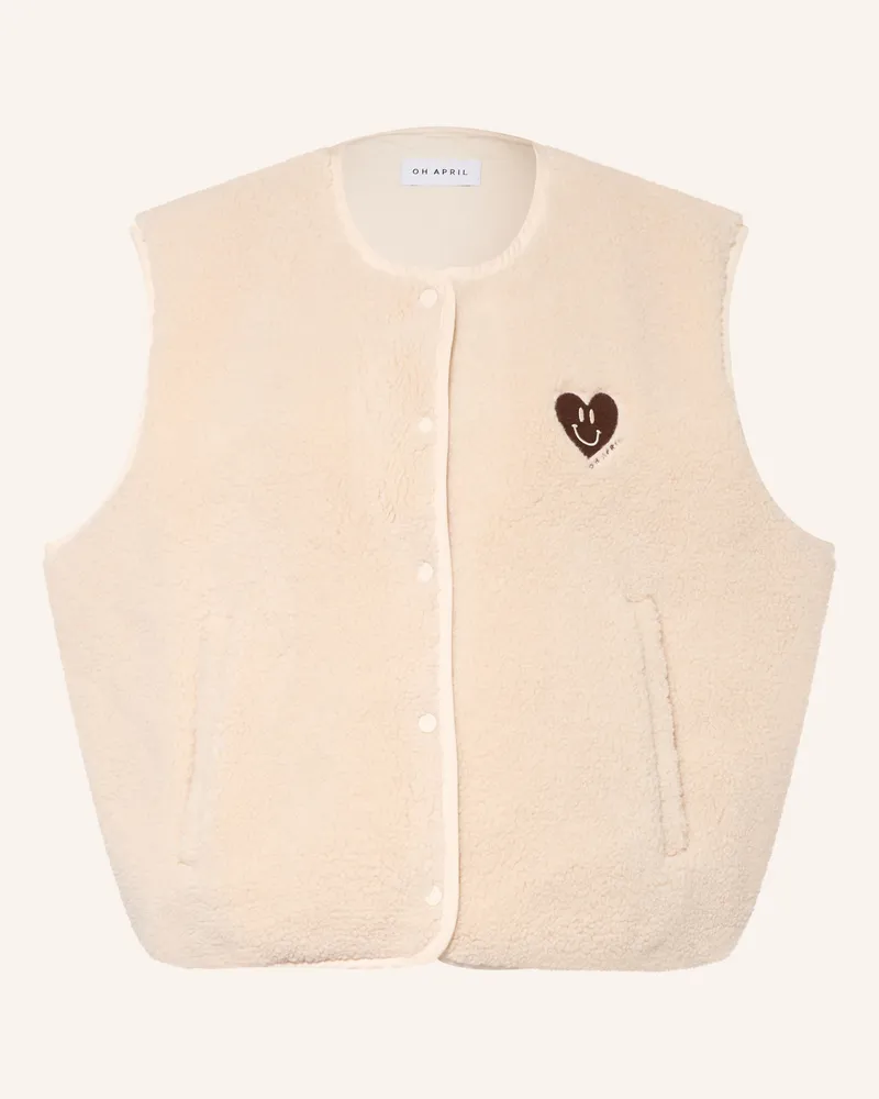 OH APRIL Teddyfell-Weste Magnolia beige Creme