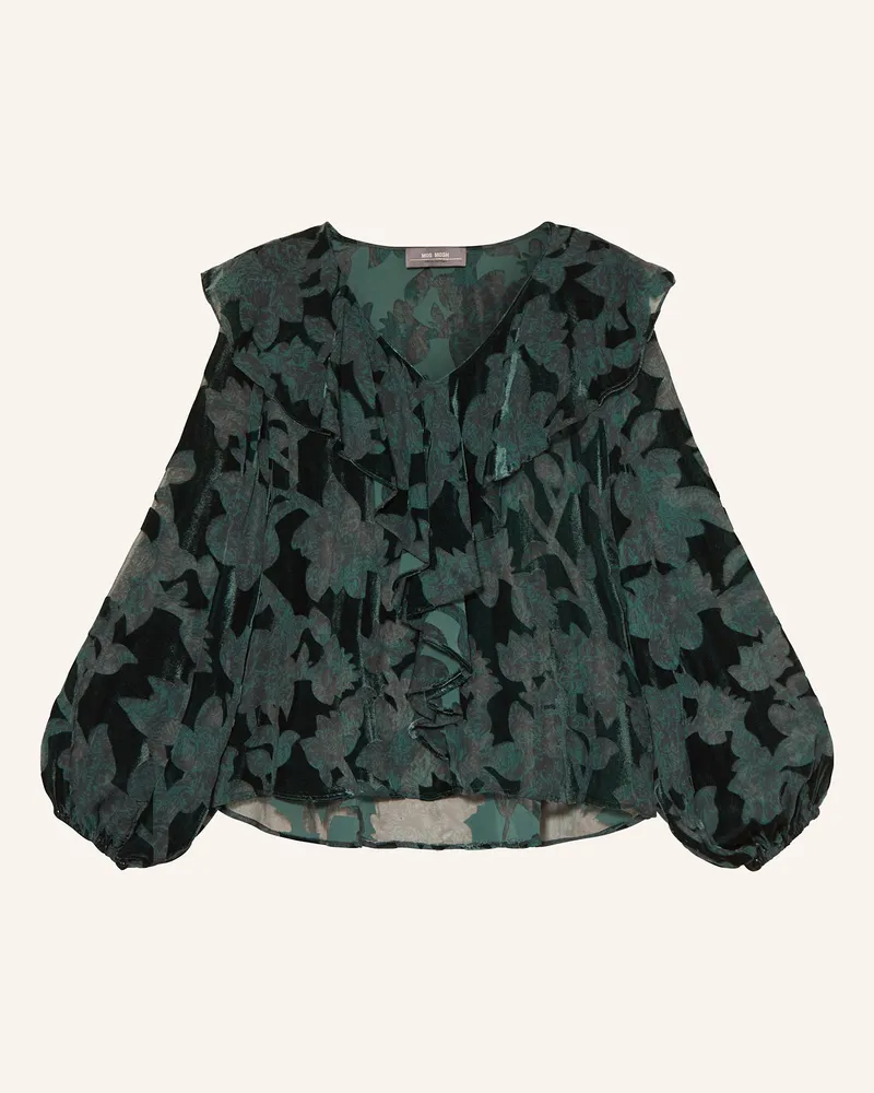 Mos Mosh Blusenshirt MMBASILE mit Volants Dunkelgrün