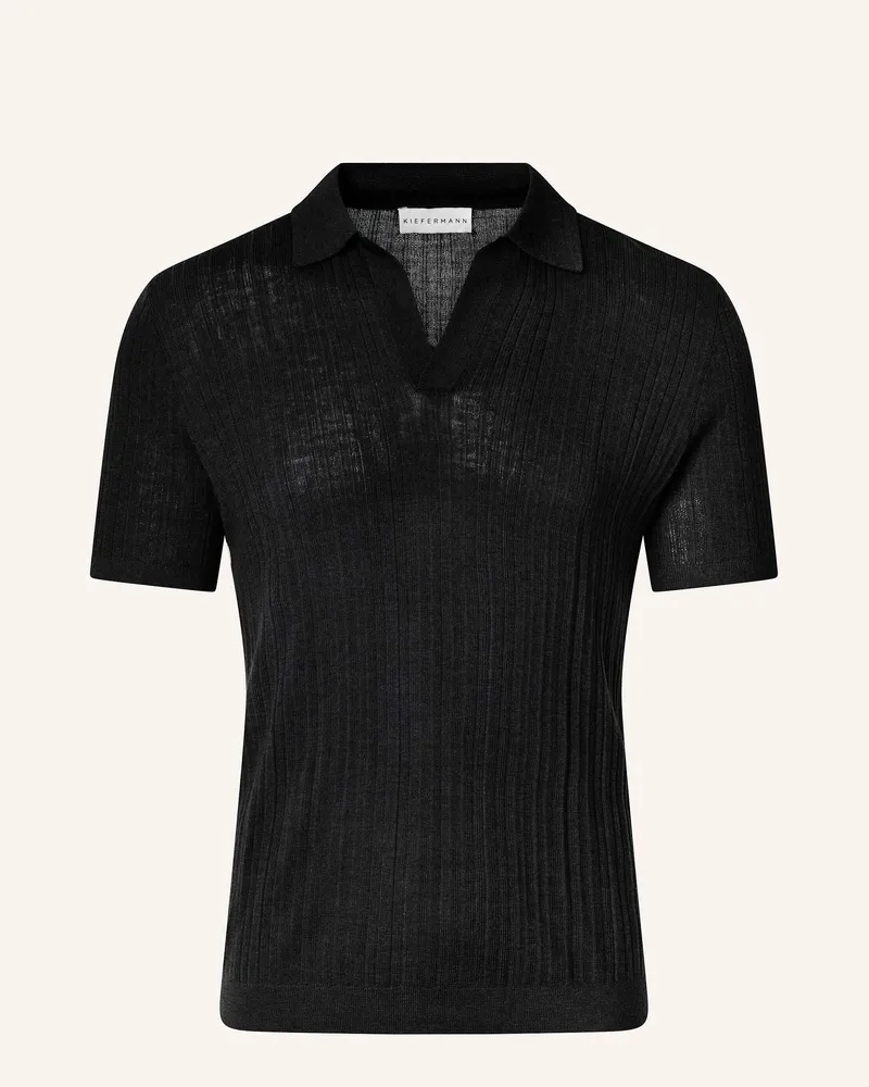 KIEFERMANN Strick-Poloshirt Bortiso Aus Merino schwarz Schwarz