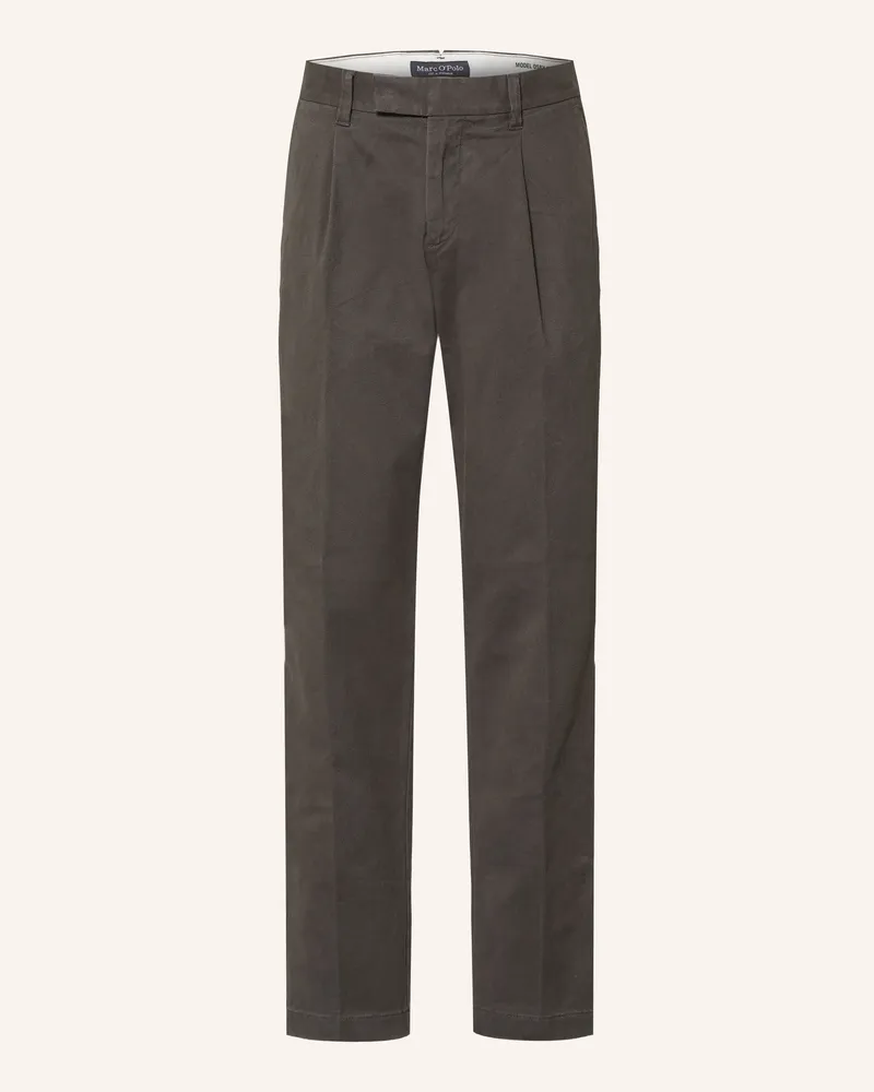 Marc O'Polo Chino Osby Pleats Tapered Fit grau Grau