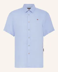 Napapijri Kurzarm-Hemd G-LINEN Regular Fit Blau