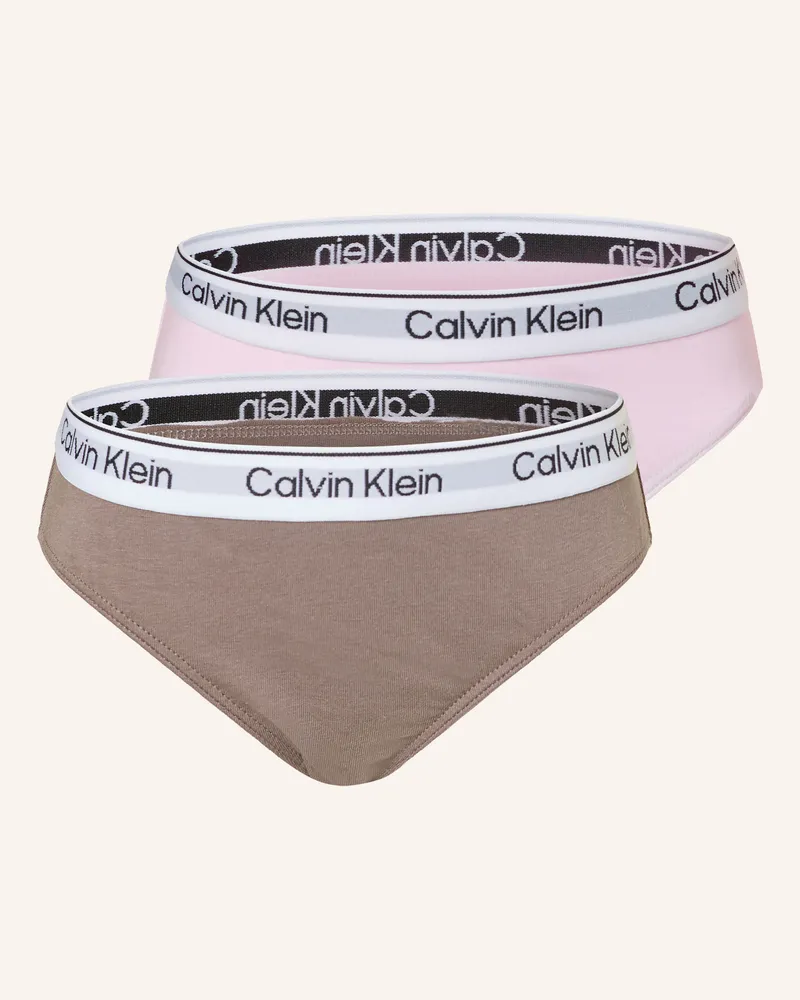 Calvin Klein 2er-Pack Slips Icon Cotton Stretch rosa Dunkelgrau