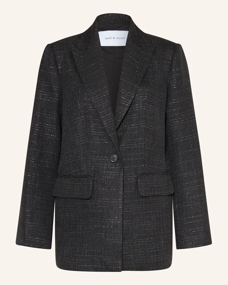 Mrs & HUGS Tweed-Blazer grau Dunkelgrau