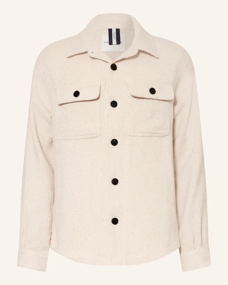 Profuomo Bouclé-Overshirt beige Beige