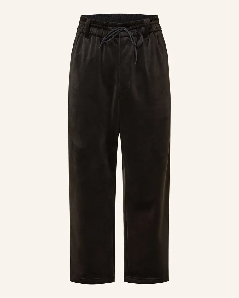 Y-3 Hose Im Jogging-Stil Loose Fit Aus Samt schwarz Schwarz
