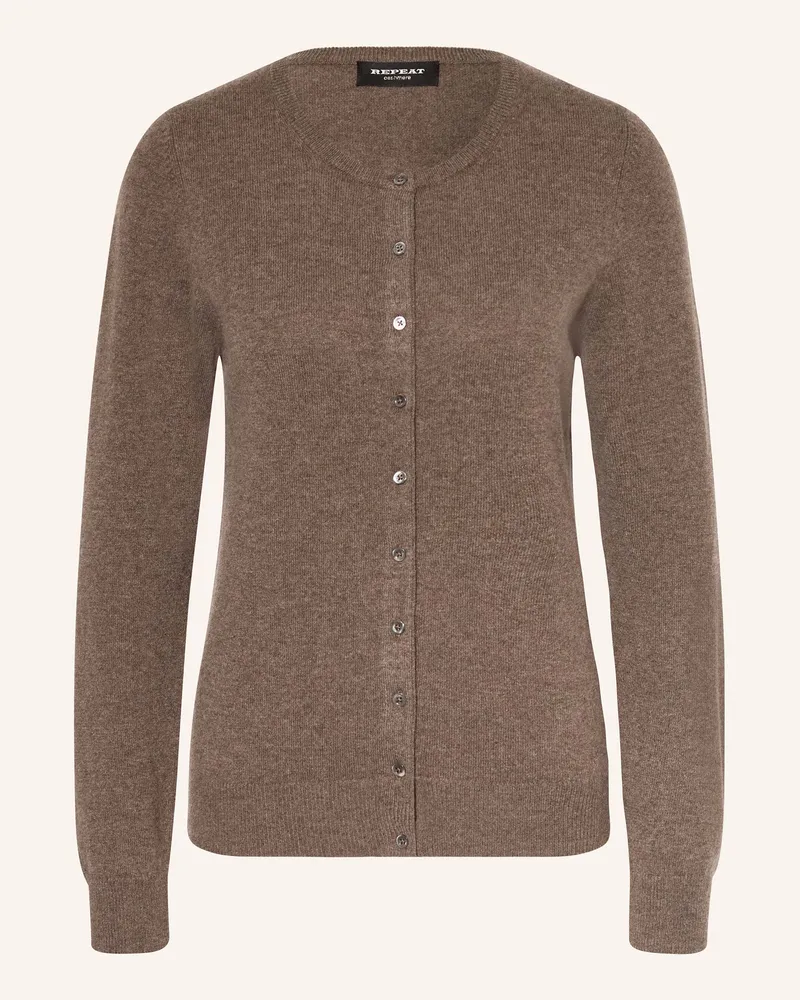 Repeat Strickjacke aus Cashmere Braun