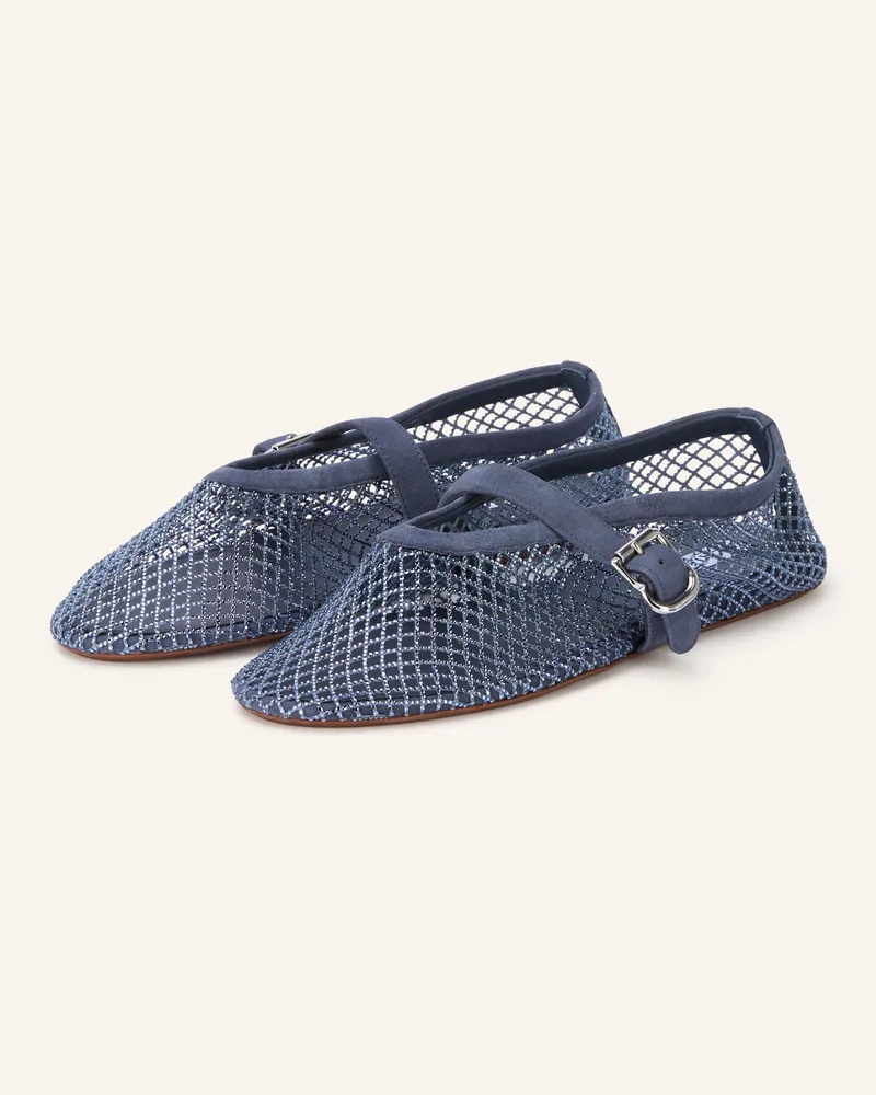 Alaïa Mary-Jane-Ballerinas Mit Schmucksteinen blau Blaugrau