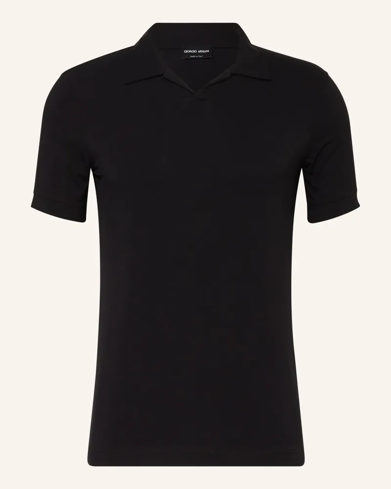 Giorgio Armani Jersey-Poloshirt Schwarz