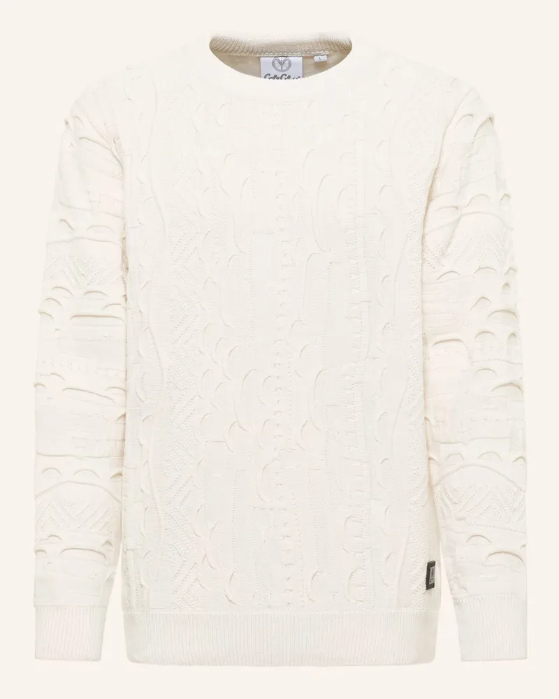 Carlo Colucci Unifarbener Strickpullover ESPOSINI Weiss