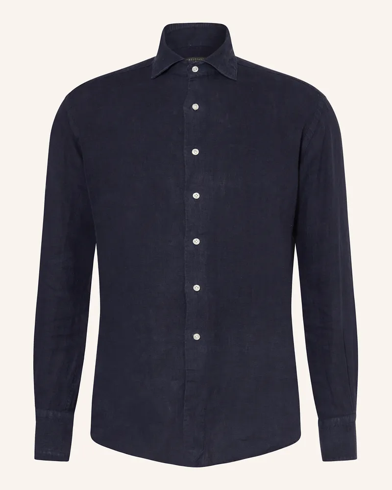 Artigiano  Leinenhemd Classic Fit Dunkelblau