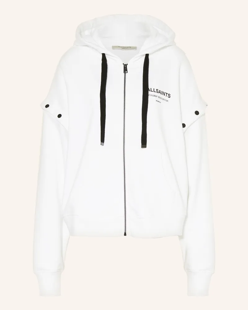 AllSaints Oversized-Sweatjacke OMNIUM AMPHIA mit abnehmbaren Weiss