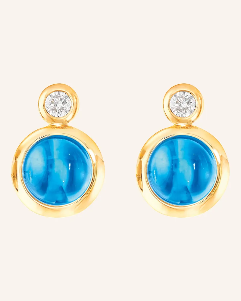 TAMARA COMOLLI Ohrstecker OHRSTECKER BOUTON SWISS TOPAZ / CLASSIC aus 18 Karat Gelbgold Swiss Topas Gold