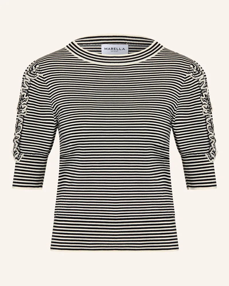 MARELLA Strickshirt Mlsrefolo Mit Rüschen Und 3/4-Arm blau Dunkelblau