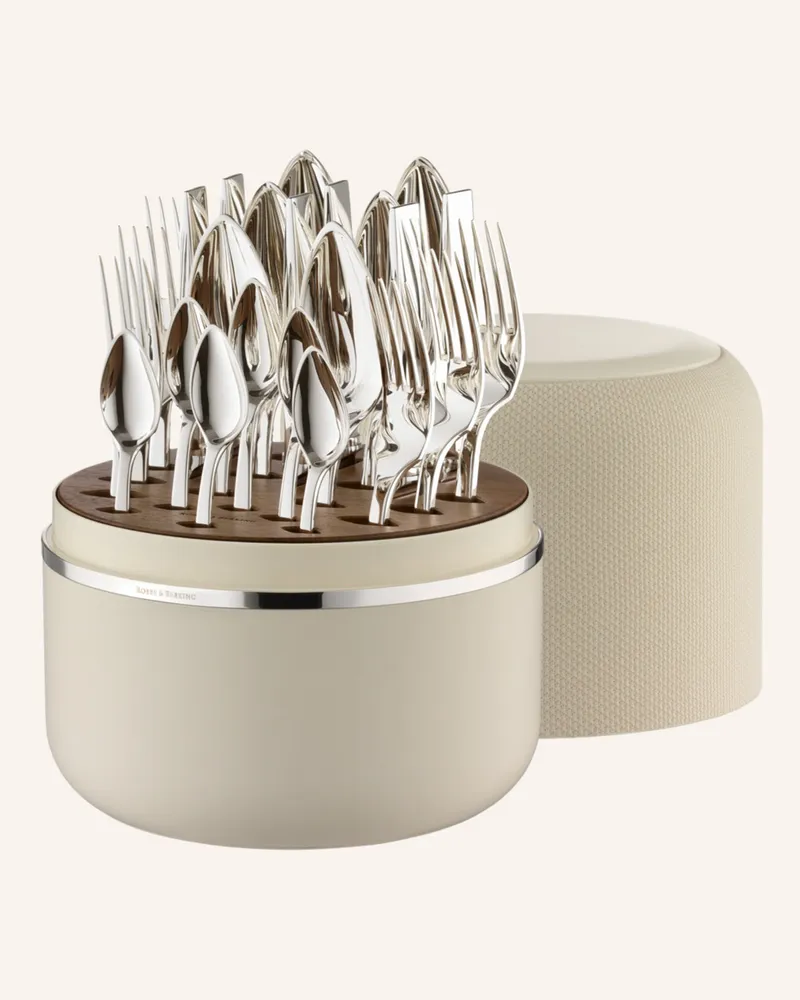 ROBBE & BERKING 24-Tlg. Besteckset The Box Creme Riva silber Silber