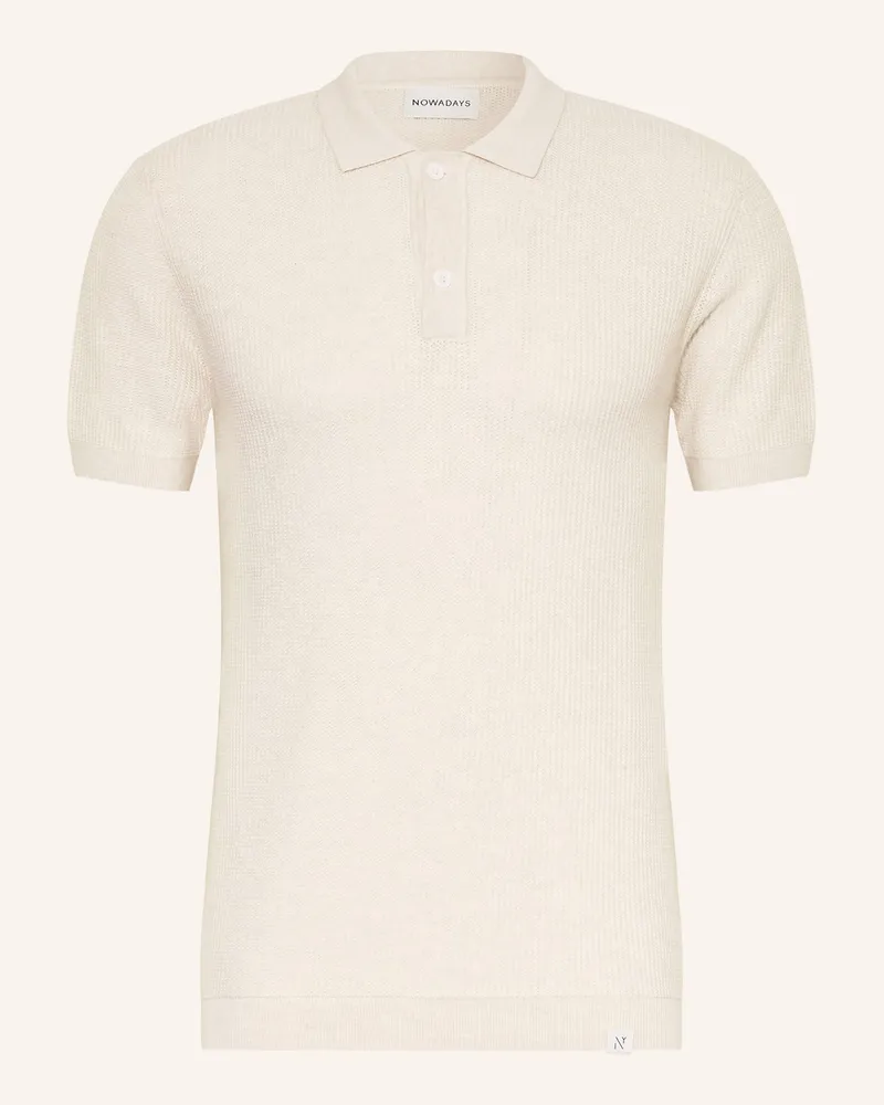 Nowadays Strick-Poloshirt beige Creme