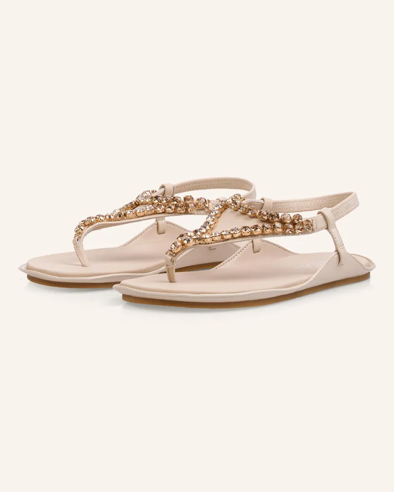 Marc Cain Zehentrenner mit Schmucksteinen Beige