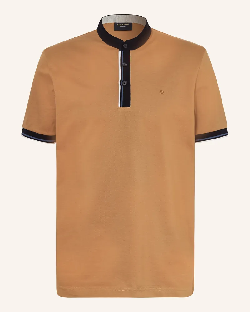 Olymp Piqué-Poloshirt Braun