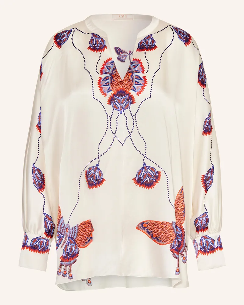 IVI Collection Blusenshirt mit Seide Ecru