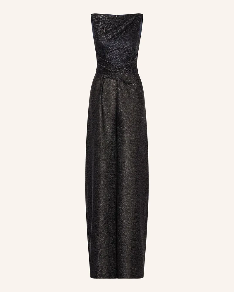 Talbot Runhof Jumpsuit Mit Glitzergarn blau Schwarz