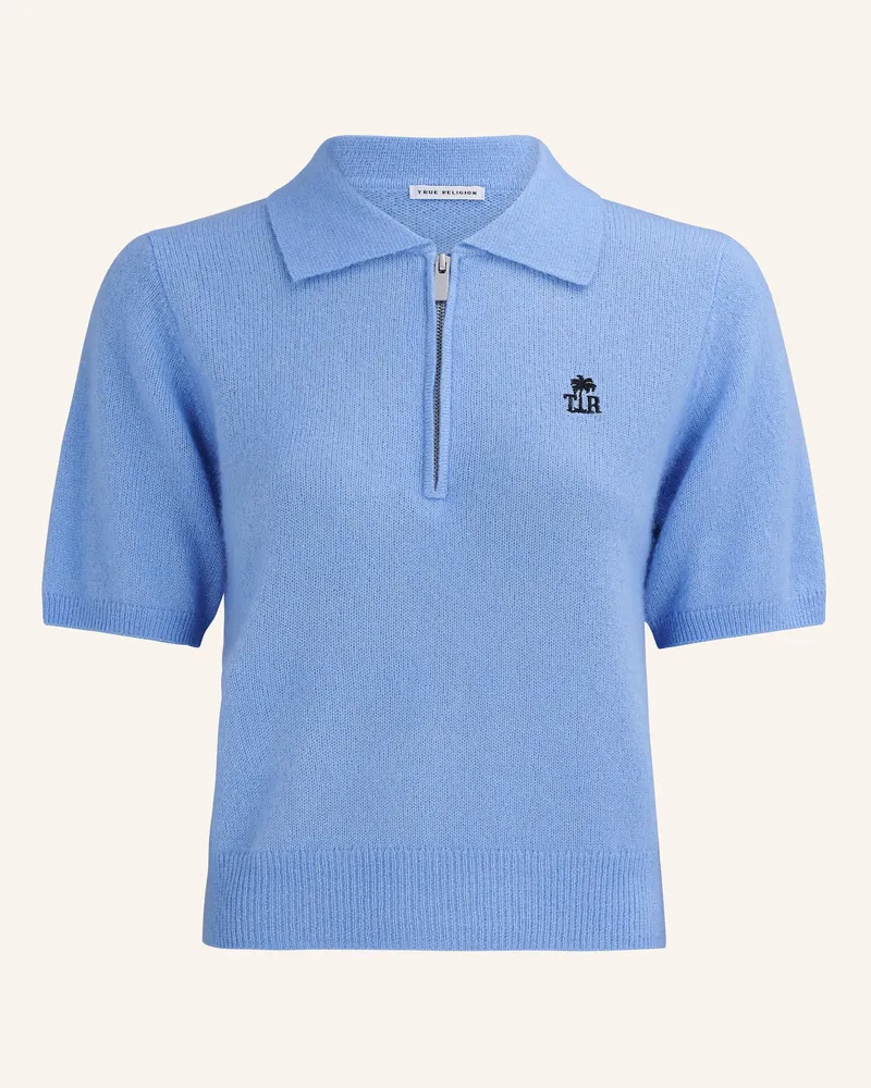 True Religion Strick-Poloshirt Amara blau Blau