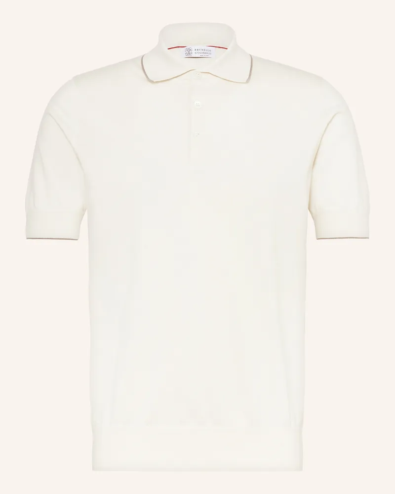 Brunello Cucinelli Strick-Poloshirt Hellbraun