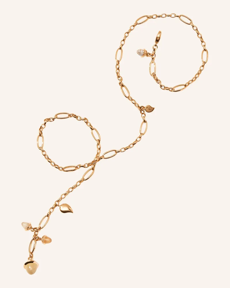TAMARA COMOLLI Halskette NECKLACE MIKADO DELICATE 51 CM 'CAMEL' WITH DIAMOND PAVÉ Camel mit Diamant Pavé Roségold