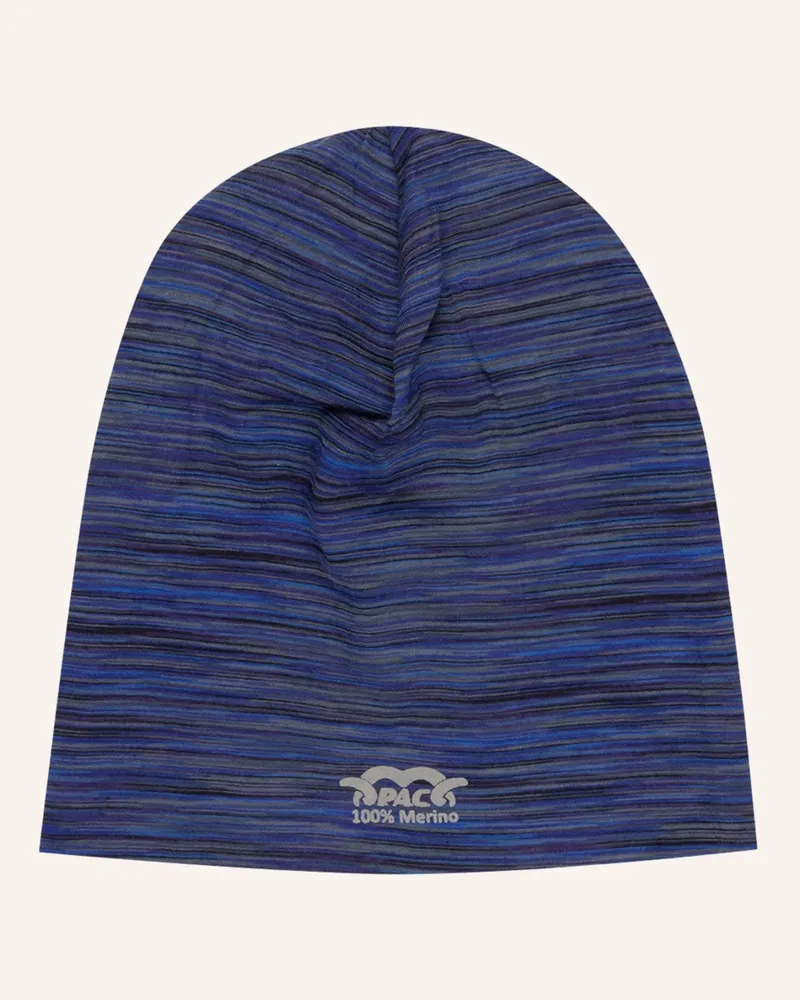P.A.C. Multifunktionsmütze Aus Merinowolle blau Blau