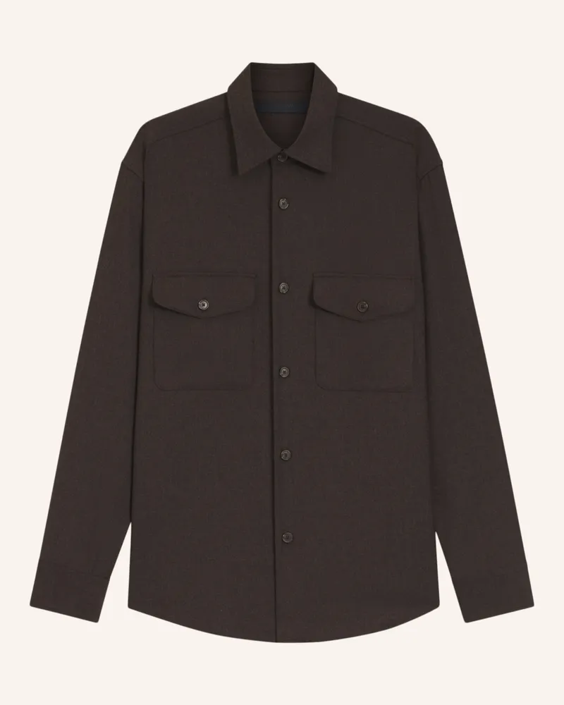 HUGO BOSS Business Hemd H-CRUZ-KENT-2P_DB Relaxed Fit Braun