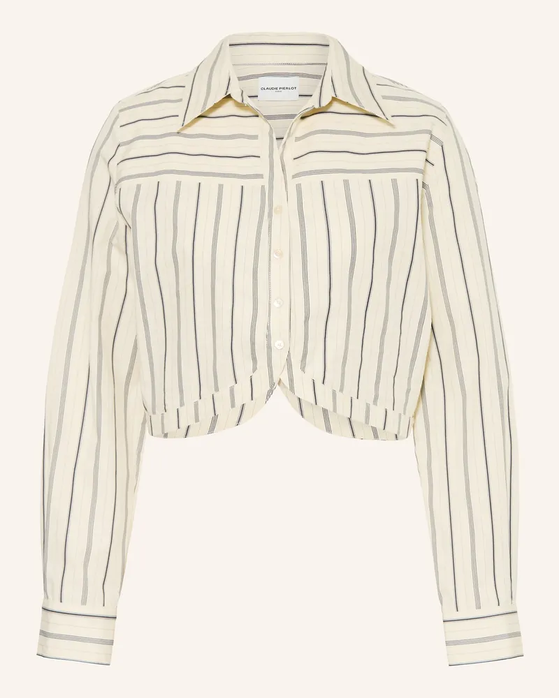Claudie Pierlot Cropped-Hemdbluse beige Creme