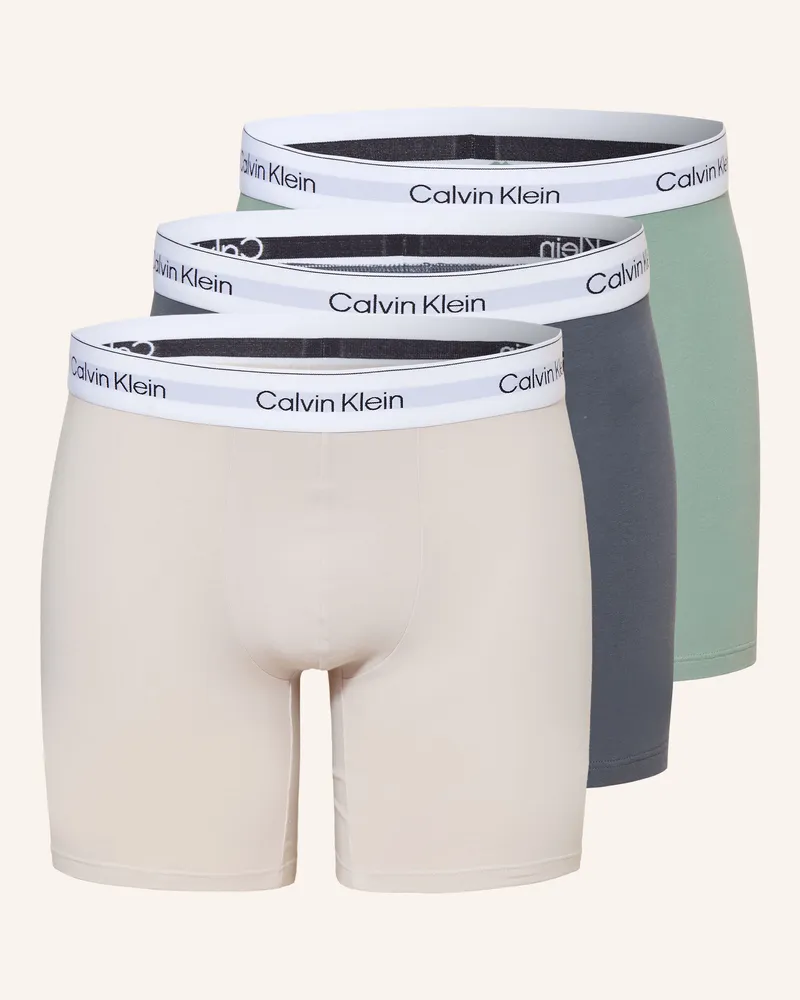 Calvin Klein 3er-Pack Boxershorts Icon Cotton Stretch gruen Mint