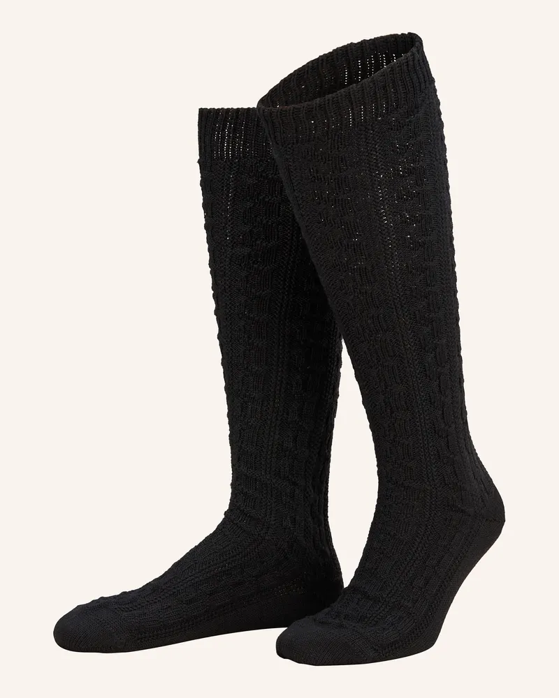 Lusana Trachten-Kniestrümpfe schwarz 01