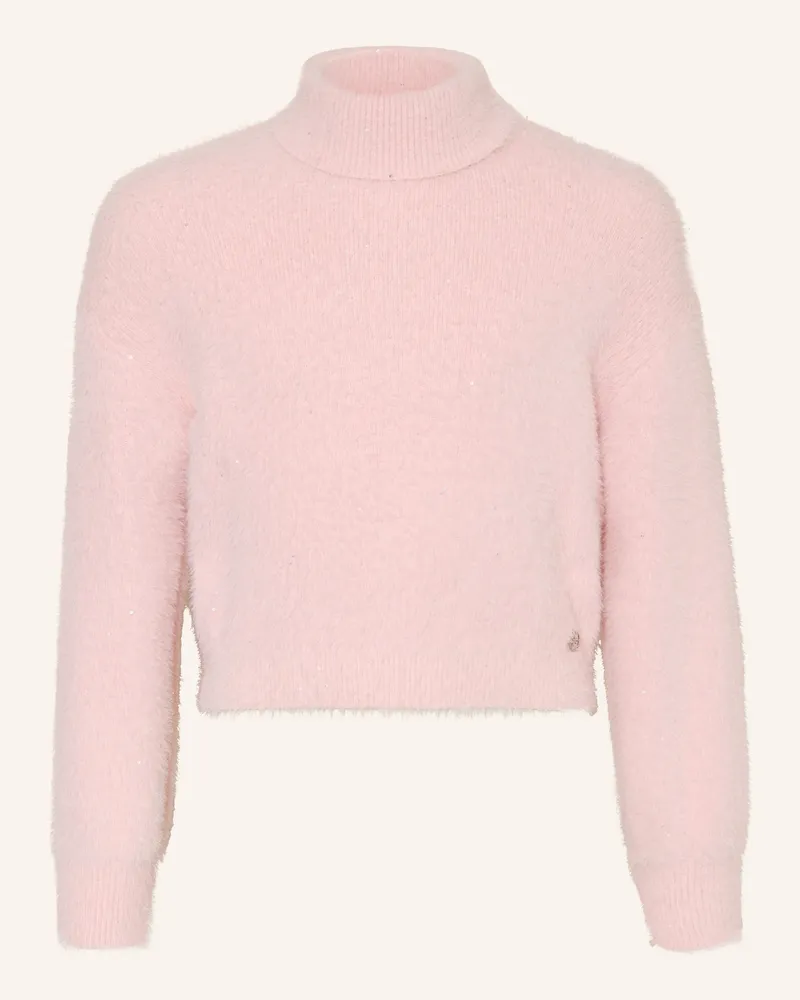 Guess Rollkragenpullover Mit Pailletten rosa Hellrosa