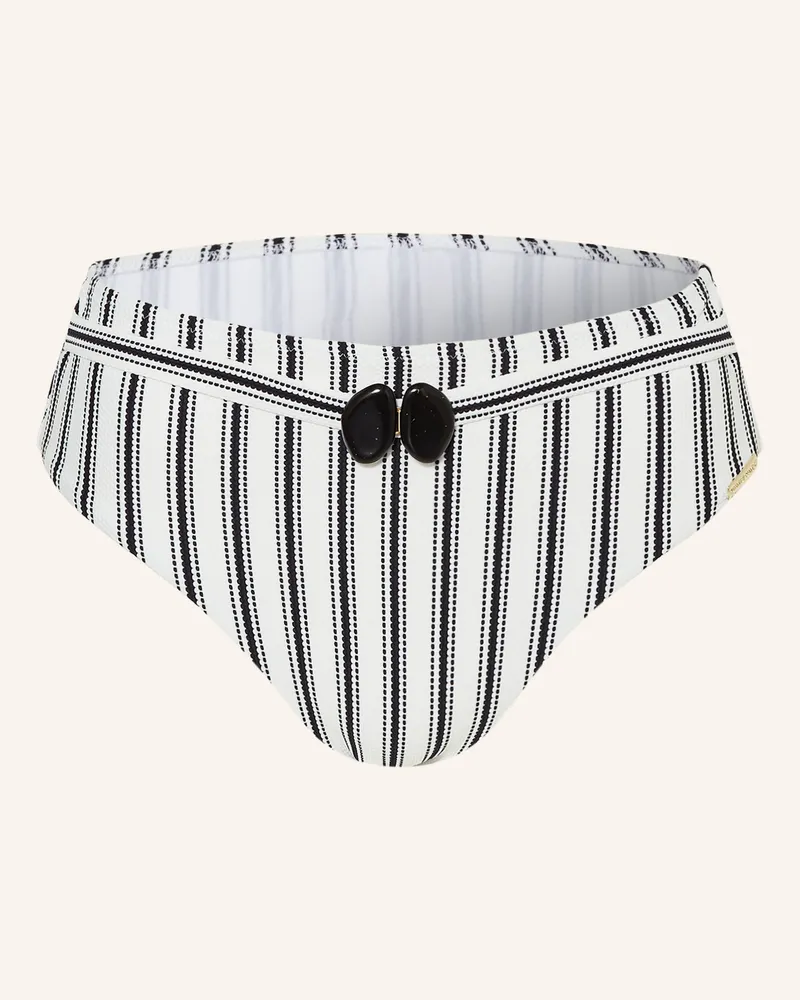 watercult High-Waist-Bikini-Hose Seaside Splash weiss Schwarz