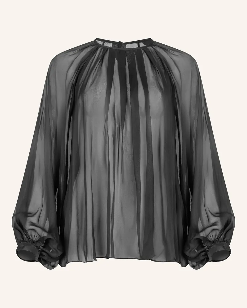 Helene Galwas Bluse Aus Seide Jasmin schwarz Schwarz