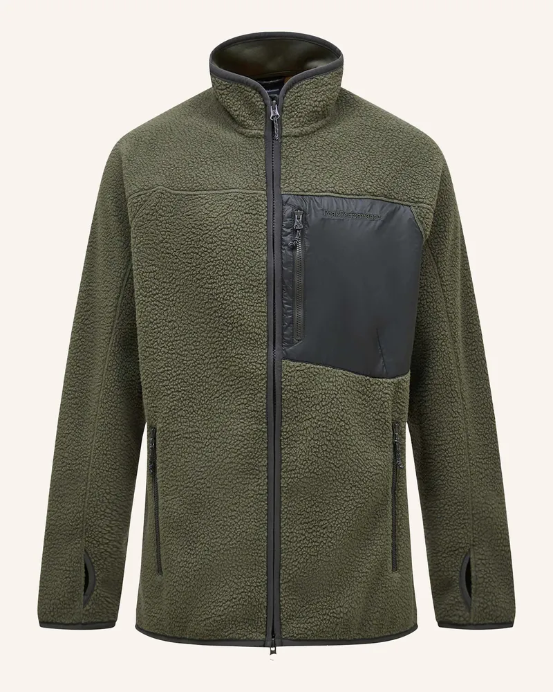 Peak Performance Fleecejacke Oliv
