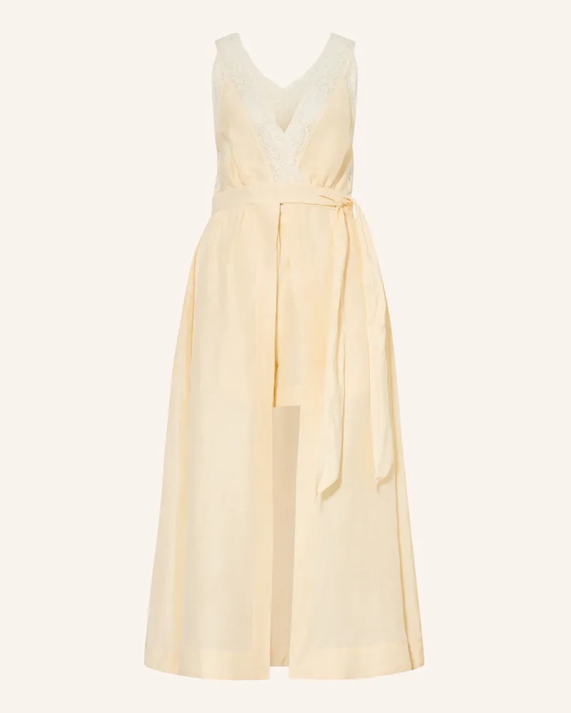 Sandro Wickelkleid Mit Leinen Und Spitze gelb Hellgelb