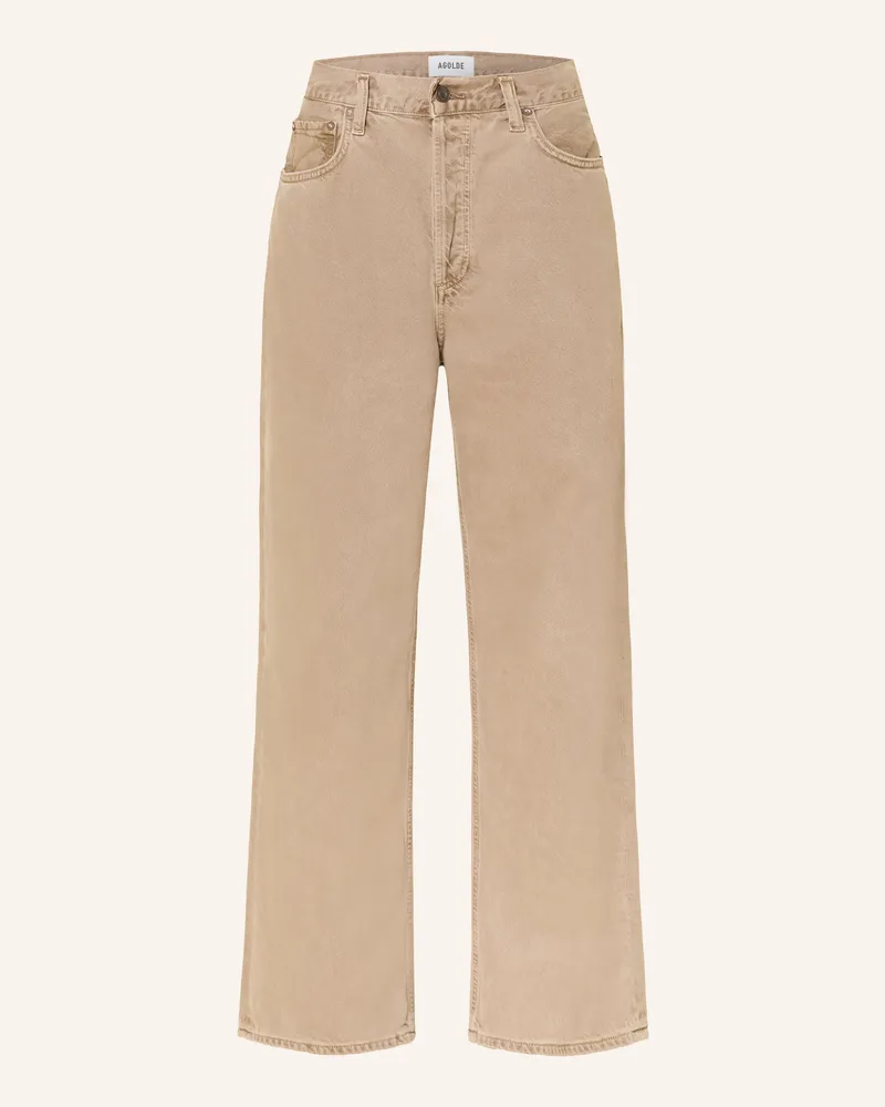 AGOLDE Wide Leg Jeans Low Slung Baggy braun Trail