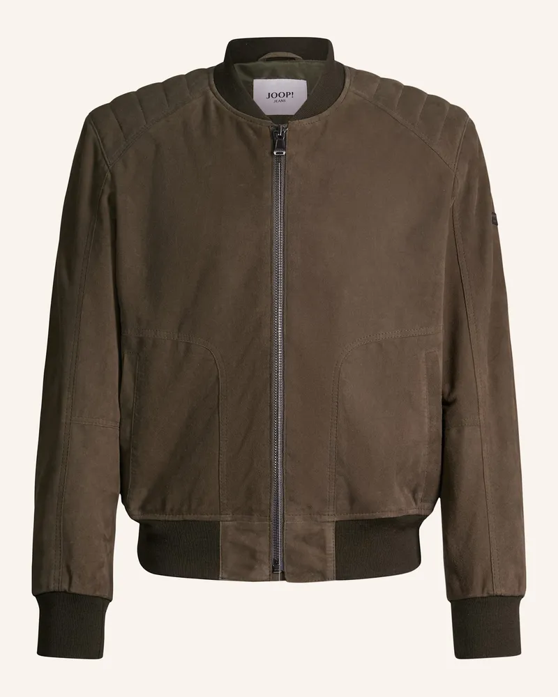 JOOP! Lederjacke gruen Oliv