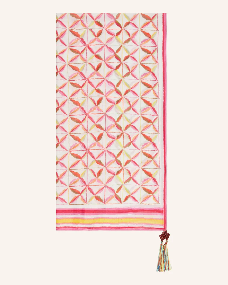 Mala Alisha Schal AURORA mit Leinen Weiss