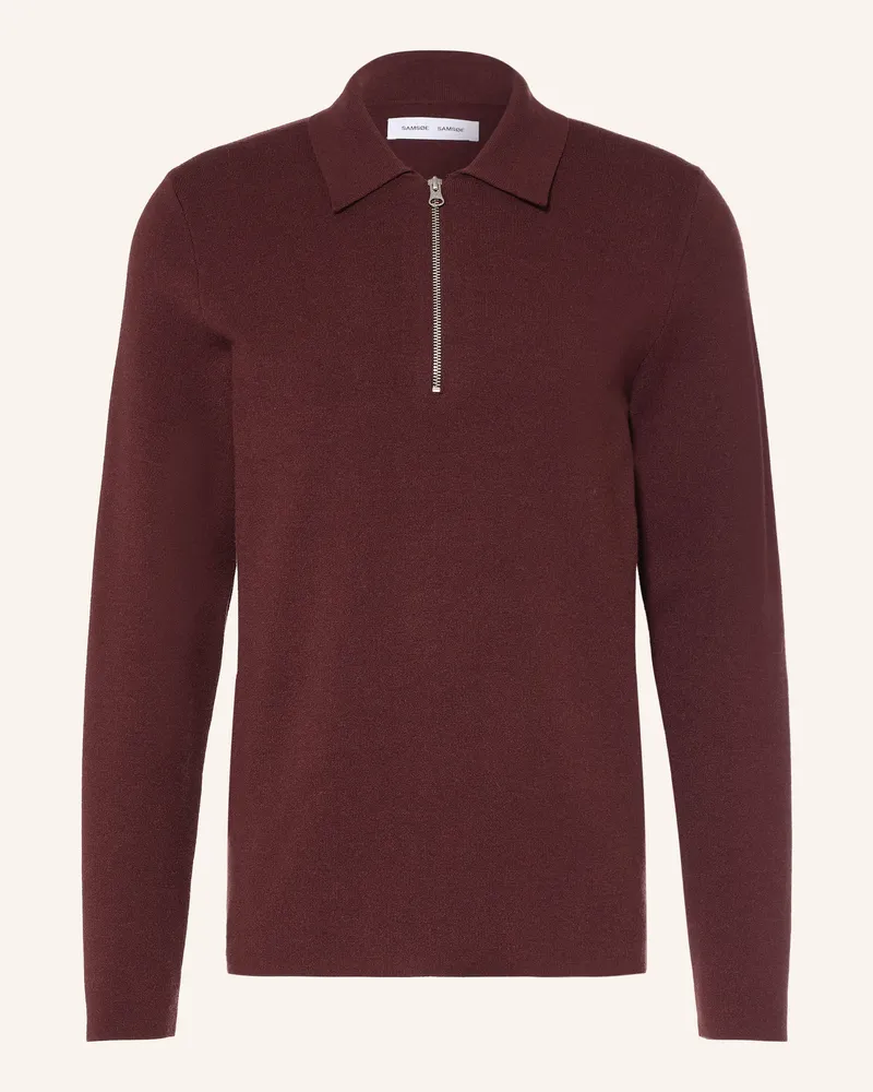 Samsøe & Samsøe Strick-Poloshirt Guna braun Braun