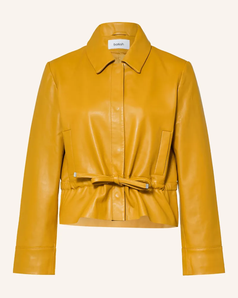 ba&sh Lederjacke Manita gelb Cognac